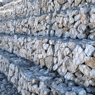 Cestas hexagonais galvanizadas de gavião trenzado de liga galvanizada para suporte de geogrid de construção