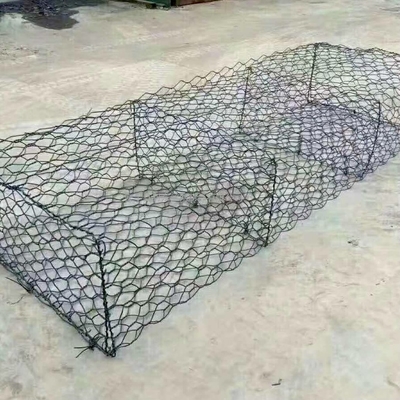 Cesta de gabião revestida com liga Galfan com revestimento de PVC de 0,5 mm Resistência à tração 350-550N/mm2