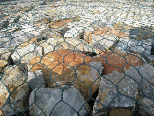 Galfan Soldado Gabion Basket 6 * 8CM tamanho de malha resistência ao desgaste
