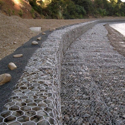 Alta resistência à tração 3,4 mm Galvanizado Gabion malha hexagonal para a proteção da margem do rio
