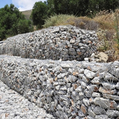 Caixa de carga pesada Soldada em ponto Soldada Galvanizado Gabion Parede de retenção