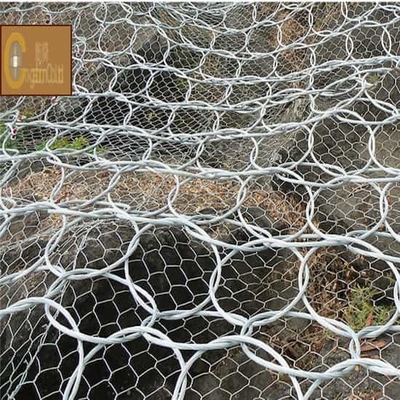Galvanizado 4 mm fio 10 * 5m rede de rede redonda de barragem de rocha